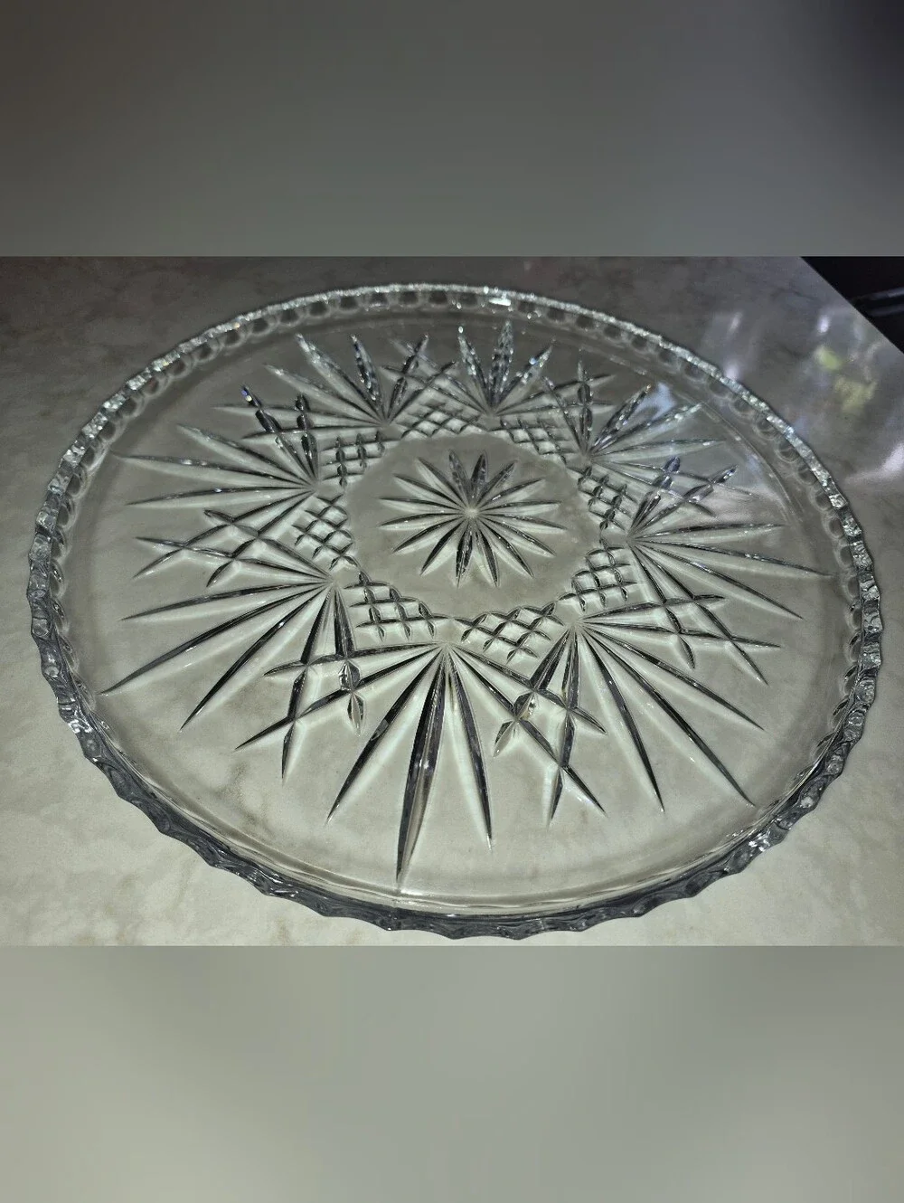 Vintage 24% Lead Cystal Serving Platter/Tray ,cristal D' Arques (J.G. Durand)